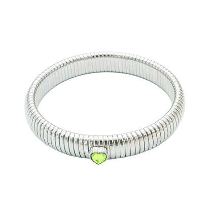Pulsera retro de acero inoxidable, impermeable y elástica, con acabado pulido y baño de oro 18K. Joyería de moda unisex para hombre y mujer