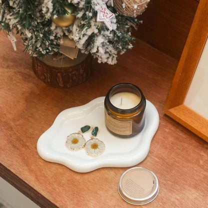 Bandeja de tocador con forma de nube, plato de plástico para joyas, anillos, pendientes, perfume y llaves. Bonita y original decoración