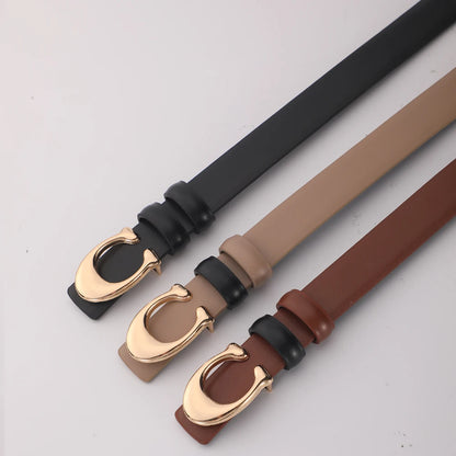 👗 Cinturón de moda para mujer, con hebilla en forma de C y acabado liso. Diseño elegante y reversible, ideal como regalo para mamá. Alta calidad y estilo sofisticado.