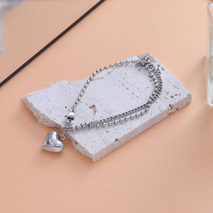 ✨Pulsera punk de plata 925 con cuentas geométricas e inscripción “Peace of Mind”. Diseño irregular y ajustable, ideal para mujer o niña. Joyería de moda perfecta como regalo especial.