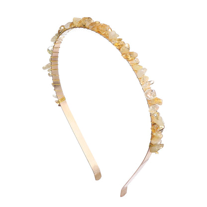 Diadema Piedras Naturales con Cristales  Descripción corta:   Headband con diseño irregular de amatistas y aguamarinas en cuentas tipo chip. Accesorio bohemio y elegante para mujer, ideal para darle un toque único a tu look en fiestas o uso diario.