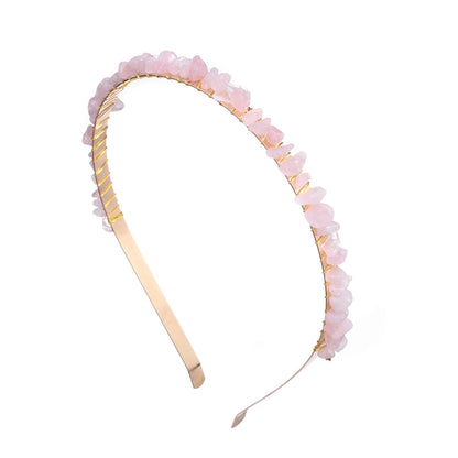 Diadema Piedras Naturales con Cristales  Descripción corta:   Headband con diseño irregular de amatistas y aguamarinas en cuentas tipo chip. Accesorio bohemio y elegante para mujer, ideal para darle un toque único a tu look en fiestas o uso diario.